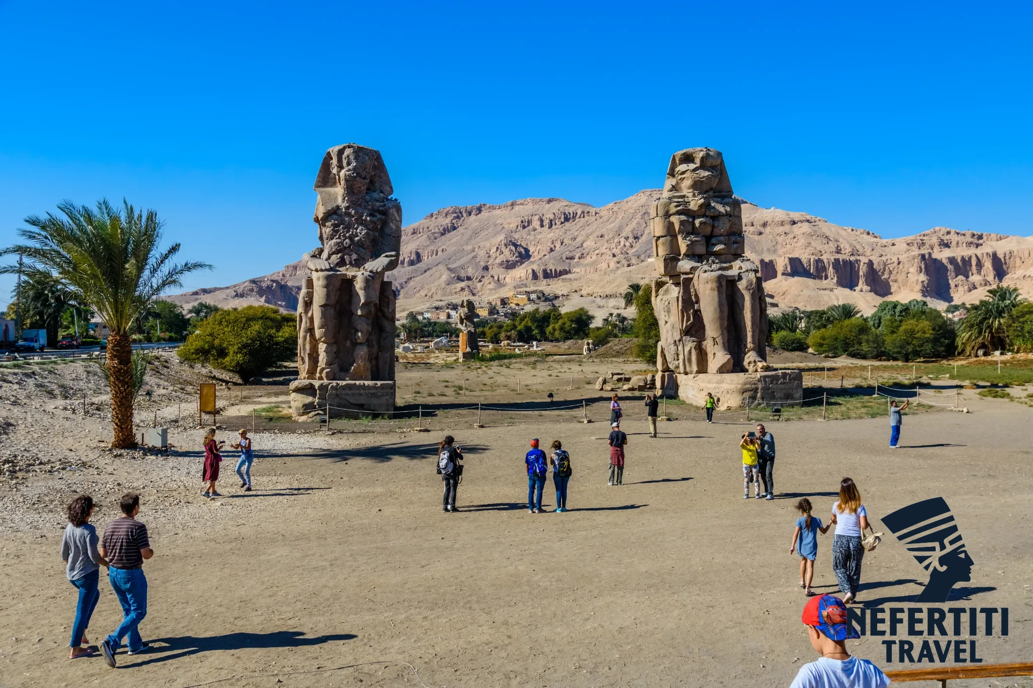 Colossi of Memnon in Luxor — final stop on the Hurghada to Luxor day trip